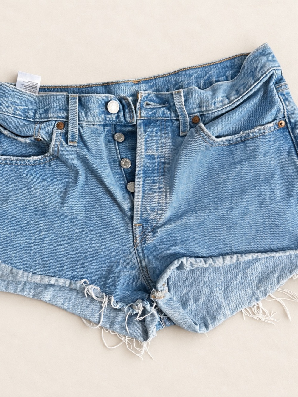 Levi's Light Blue High-Rise Denim Cutoff Shorts
